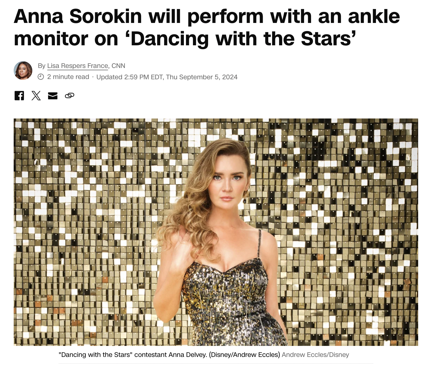 Anna Sorokin - Anna Sorokin will perform with an ankle monitor on 'Dancing with the Stars' By Lisa Respers France, Cnn 2 minute read Updated Edt, Thu "Dancing with the Stars" contestant Anna Delvey. DisneyAndrew Eccles Andrew EcclesDisney